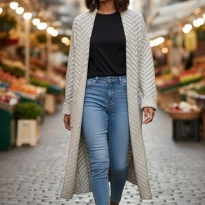 A New Day fuzzy chevron long sweater xs/s